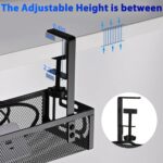 Under Desk Cable Management Tray with No Drill Installation, Power Strip Holder & Wire Organizer Storage Rack for Desk, Office, Home (L-Black) - Image 3