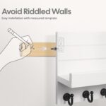 Key Holder for Wall: Easy Installation Mail Organizer Wall Mount Hanging Key Rack for Kitchen and Entryway Decor with 5 Sturdy Key Hooks (White) - Image 3