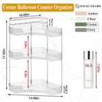 SUNZOS 3-Tier Corner Bathroom Counter Organizer, Bathroom Organizer Countertop with Makeup Brush Holder, Vanity Makeup Cosmetic Storage, Corner Storage for Kitchen, Dresser - Image 3