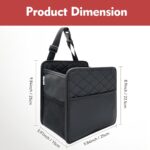 Upgrade Car Seat Organizer Backseat with Storage Pockets, Multipurpose Car Organizer Hanging, Car Trash Bag Can,Premium PU Leather Garbage Can 2.14 Gallon Large Capacity, Black. - Image 3