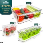 10-Pack Clear Fridge Organizer Bins with Lids & Drainage Holes, Stackable Container Set, BPA-Free Plastic Refrigerator Storage Containers for Food, Fruits, Vegetables, Meats (Multi-Purpose) - Image 3