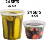 JoyServe Deli Food Storage Containers with Lids - (48 Sets) 24-32 Oz Quart Size & 24-16 Oz Pint Size Plastic Airtight Takeout Meal Prep Storage, BPA-Free, Dishwasher, Microwave Safe - Image 5