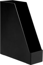 Amazon Basics Plastic Desk Organizer - Vertical Magazine and File Holder, Black, 2-Pack - Image 3