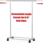 SIMPLE HOUSEWARE Standard Rod Garment Rack, Silver - Image 4