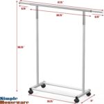 SIMPLE HOUSEWARE Standard Rod Garment Rack, Silver - Image 5