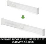 mDesign Expandable Dresser Drawer Divider with Foam Ends, Drawer Divider Locks in Place, Separators for Clothing and Accessories in Closet or Dresser Drawer, Ligne Collection, 4 Pack, White - Image 4