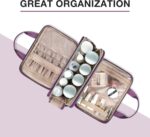 BAGSMART Large Toiletry Bag, Travel Makeup Organizer Water-resistant Makeup Cosmetic Bag Travel Bag for Accessories, Shampoo, Full Sized Container, Toiletries (Purple, Large) - Image 3