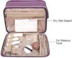 BAGSMART Large Toiletry Bag, Travel Makeup Organizer Water-resistant Makeup Cosmetic Bag Travel Bag for Accessories, Shampoo, Full Sized Container, Toiletries (Purple, Large) - Image 4