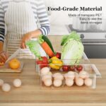 SNSLXH 2 Pack Refrigerator Drawer Organizer, Pull Out Shelf Storage Transparent Organizer for Egg, Fruit, Vegetable, Seafood, Meat, Fit All Fridge Shelves Under 0.6'' - Image 3