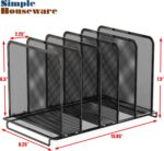 Simple Houseware Expandable 5 Section Upright File Sorter Organizer, Black - Image 5