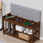 3-Tier Bamboo Shoe Rack Bench, Shoe Storage Organizer Bench, Entryway Benchs, Shoes Rack for Front Door Entrance, Entryway Bathroom Bedroom - Image 4