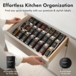 Glass Spice Jars with Labels and Steel Lids (24 x 4oz) Spice Containers with 240 Label, Steel Funnel, Shaker Inserts, Empty Square Seasoning Organizer for Spice Rack, Cabinet, Drawer - Image 4