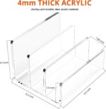 Richboom Acrylic File Sorter, 8.5"x6.3"x6.2", Upright File Organizer for Desk, Mail Organizer Countertop, File Holder for Letter, Document, Notebook, Clear, 3 Sections - Image 4