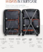 Large Compression Packing Cubes for Travel-Packing Cube Luggage Organizers 7 Piece Set for Checked Luggage-Ultralight, Expandable/Compression Bags by TRIPPED Travel Gear (Grey/Orange) - Image 4