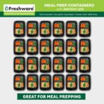 Freshware Meal Prep Containers [50 Pack] 1 Compartment with Lids, Food Storage Containers, Bento Box, BPA Free, Stackable, Microwave/Dishwasher/Freezer Safe (24 oz) - Image 4
