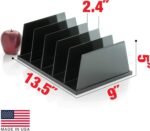 Officemate Recycled Large Standard Sorter, 5 Compartments, 13.5 x 9 x 5 Inches, Black (26192) - Image 3