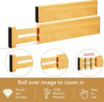 Secura Bamboo Drawer Dividers Organizer 4-Pack, Adjustable Drawer Separators Expandable from 12.0-17.1 inches for Kitchen, Office, Bathroom, Closet, Dresser - Image 3