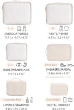 DIMJ Packing Cubes for Travel - 8 Pcs Lightweight Travel Cubes for Packing, Mesh Travel Packing Cubes Travel Packing Organizers with Large Toiletries Bag (Beige) - Image 3