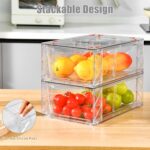 6Pack Pantry Organizers and Storage,Clear Stackable Kitchen Storage Organizer,Foods Organizer Bins with Handles, Easily Assemble for Bathroom, Kitchen, Refrigerator, Pantry, Cabinet, Closet - Image 3
