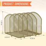 Desk File Organizer 5 Sections Desktop Organizer File Sorter Office Organization File Folder Holder for Office School & Classroom (Gold, 5 Section - 1Pack) - Image 3