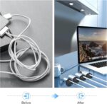 12 Pack Cable Clips, Znben Cord Organizer Holder Adhesive Cable Management Charger Wire Holder Clips for Desk, Home, Office, Car, Cubicle, Nightstand Black - Image 3