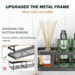 Adhesive Shower Caddy,Shower Shelves with Soap Holder and 12 Hooks,Rustproof No Drilling Bathroom Organizer and Storage,Black,3 Pack - Image 4