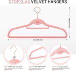 Velvet Hangers 30 Pack, STOPKLAS Pink Clothes Hangers Non Slip Felt Hangers with 360° Swivel Hook, Thin Hanger Space Saving, Heavy Duty Closet Hanger for Clothes, Coats, Suits, Dress, Pants - Image 3