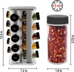 Orii 20 Jar Spice Rack with Spices Included - Revolving Tower Organizer for Kitchen Spices and Seasonings, (Stainless Steel) - Image 3