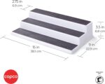 Copco 3-Tier Non-Skid Spice Rack Organizer for Kitchen Cabinet or Pantry, 15-Inch Tiered Shelf, White/Gray, Slip-Resistant Design for Jars and Bottles - Image 3