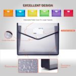 Plastic File Folders, Waterproof Transparent Expandable File Organiser, Portable Large Capacity A4B4 File Wallet for Office Business School (7 Pack) - Image 3