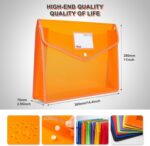 Plastic File Folders, Waterproof Transparent Expandable File Organiser, Portable Large Capacity A4B4 File Wallet for Office Business School (7 Pack) - Image 4