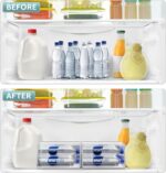 Sorbus Water Bottle Organizer for Fridge with Lid – Holds 9 Bottles – Stackable Drink Organizer for Refrigerator, Pantry, or Countertop – Clear BPA-Free Plastic Bottle Storage Holder - Image 4