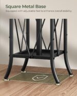 Coat Rack Freestanding, Coat Rack with Umbrella Holder, Entryway Hanger Stand with12 Hooks, Metal Hall Tree for Bags, Coats, Hats, Entryway, Hallway, Living Room, Bedroom, Office Black TYM01BB - Image 4