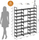 WOWLIVE 9 Tiers Large Shoe Rack Storage Organizer for Closet 50-55 Pairs Shoe Tower Unit Shelf Stackable Shoe Rack with Metal Pipes Plastic Connectors Black(SSS3B9) - Image 4