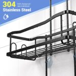 Hanging Shower Caddy Bathroom Organizer: Rustproof Shower Shelf Racks Over Shower Head - No Drilling Inside Bath Shower Rack Shelves Over Showerhead for Shampoo with Soap Holder Black - Image 4