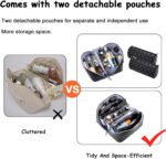 BOYATU Travel Makeup Bag Organizer Cosmetic Bag: 3 Pcs Set Make up Bags for Women with Handle - Waterproof Vegan Leather Toiletry Bags Travel Essentials Pouch with Compartments (01-Black) - Image 4