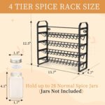 Spice Rack Organizer for Cabinet,4-Tier Spice Rack for 4oz Spice Jars Cabinet,Countertop, Pantry,Cupboard,Door or Wall Mount in Kitchen(Without Glass Jars) - Image 3