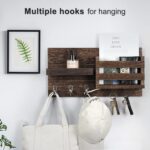 Mail Organizer for Wall Mount – Key Holder with Shelf Includes Letter Holder and Hooks for Coats, Dog Leashes – Rustic Wood with Flush Mounting Hardware (16.5” x 8.7” x 3.5”) - Image 4