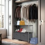 Simple Houseware 3-Tier Closet Storage with 2 Drawers, Dark Grey - Image 3