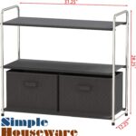 Simple Houseware 3-Tier Closet Storage with 2 Drawers, Dark Grey - Image 4