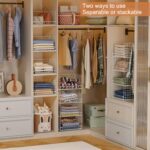 4-Tier Stackable Closet Organizers and Storage Basket, Foldable Closet Shelf Organizer System, Space-Saving Clothes Storage Drawer Organizer for Wardrobe, White (Patent Pending) - Image 3