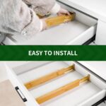 VaeFae 6-Pack Bamboo Drawer Dividers – Adjustable 14"-19.1" (Fits 15"-18" Drawers ONLY), Spring-Loaded Expandable Organizer for Kitchen, Bedroom, Office & Bathroom, MUST MEASURE Before Purchase - Image 4