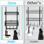 Over The Door Hooks Organizer, Coat Rack Over The Door Storage Hanger Towel Rack, Back of Door Storage Organizer for Bathroom,Bedroom,Kitchen,Office (Black 3-Tier) - Image 3