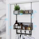 Over The Door Hooks Organizer, Coat Rack Over The Door Storage Hanger Towel Rack, Back of Door Storage Organizer for Bathroom,Bedroom,Kitchen,Office (Black 3-Tier) - Image 4