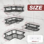 Adhesive Corner Shower Caddy with Soap Holder - Rustproof, No Drilling Shelves Wall Mounted, Organizer for Bathroom, Kitchen & Home Decor. Black, 4-Pack - Image 3