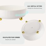 Anyoifax Makeup Perfume Organizer Tray 360 Degree Rotating Lazy Susan Skincare Lotion Organizer Spinning Cosmetics Storage for Dresser, Vanity, Bathroom Countertop, Small Ivory White - Image 4