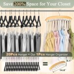 2 Pack Bra Hangers for Closet Organizer, Bra Organizer with 40 Stainless Steel Hooks, Wooden Tank Top Hanger, Closet Organizers and Storage for Bras Camis Belts Ties, Natural - Image 5