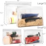 SPLF 4 Pack Leakproof Clear Toiletry bags, TSA Approved Quart Size Zipper Bags, BPA Free Travel Makeup Cosmetic Bags for Women Men, Carry on Airport Airline Compliant Bags - Image 3