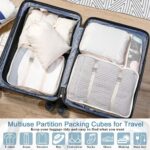 28 Pcs Packing Cubes Packing Organizers Luggage Organizer Bags Foldable Travel Luggage Cubes Suitcases Organizer Bags (Light Color) - Image 3