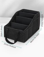 YOHOOLYO Car Seat Organizer Backseat Car Organizer with 4 Compartments, 4 Cup Holders and 7 Mesh Pockets for Front and Rear Seat, Black - Image 5